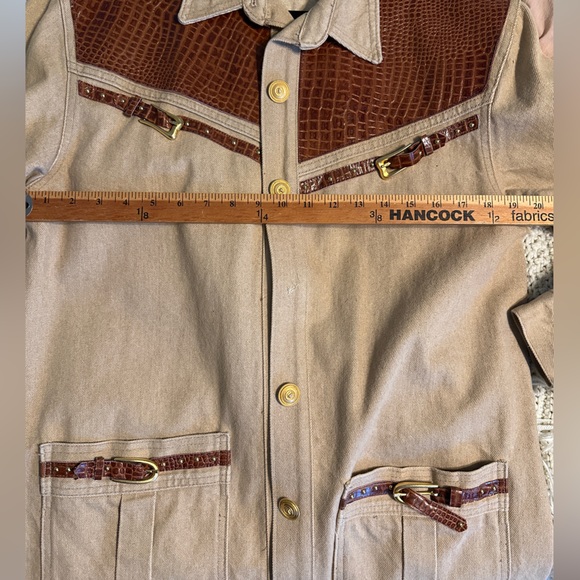 Vintage David David Denim Jacket with Leather Accents - Picture 3 of 6